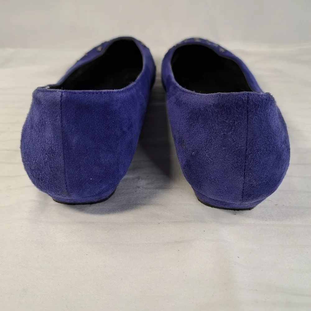A.n.a Blue Studded Suede Flats Women's Size 9